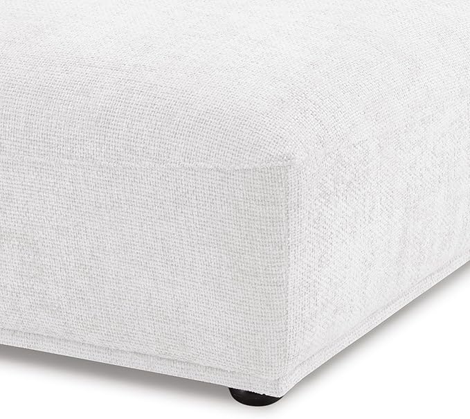 Furniture of America Tatiana Modern Chenille Modular Wedge Ottoman for Living Room Office Free-Combined FSC &amp Oeko TEX Certified White