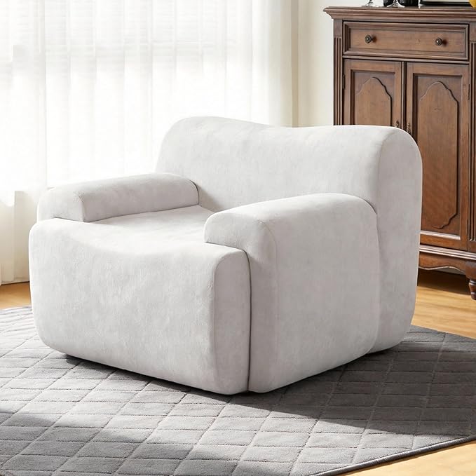 42 Inch Oversized Accent Chair Easy to Assemble Living Room Chairs Corduroy Reading Chair for Bedroom Seats Accent Chairs for Living Room Comfy Armchair Reading