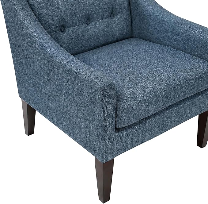 Blue Button-Tufted Fabric Accent Chair - Contemporary Living Room Furniture Perfect for Small Spaces