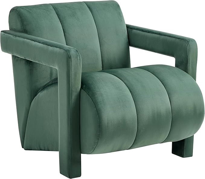 Roundhill Furniture Velmor Contemporary Velvet Accent Armchair Green