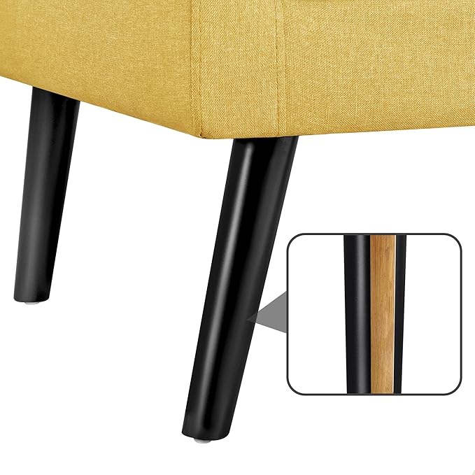 Topeakmart Mid Century Accent Chair Modern and Cozy Barrel Sofa Chair with Thick Cushion and Sturdy Wood Legs for Living Room/Bed Room/Office Waiting Area Yellow