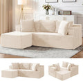 80 Cloud Modular Sectional Sofa with L-Shaped Boneless Couches for Living Room Fluffy Comfy Corduroy Deep Seat with Ottoman Bedroom Apartment No Assembly Required