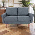 57-Inch Modern Velvet Loveseat Sofa with Rolled Armrests Removable Cushions Solid Wood Legs Comfy Two-Seater Sleeper Couch Easy Assembly for Living Room Bedroom Office Gray