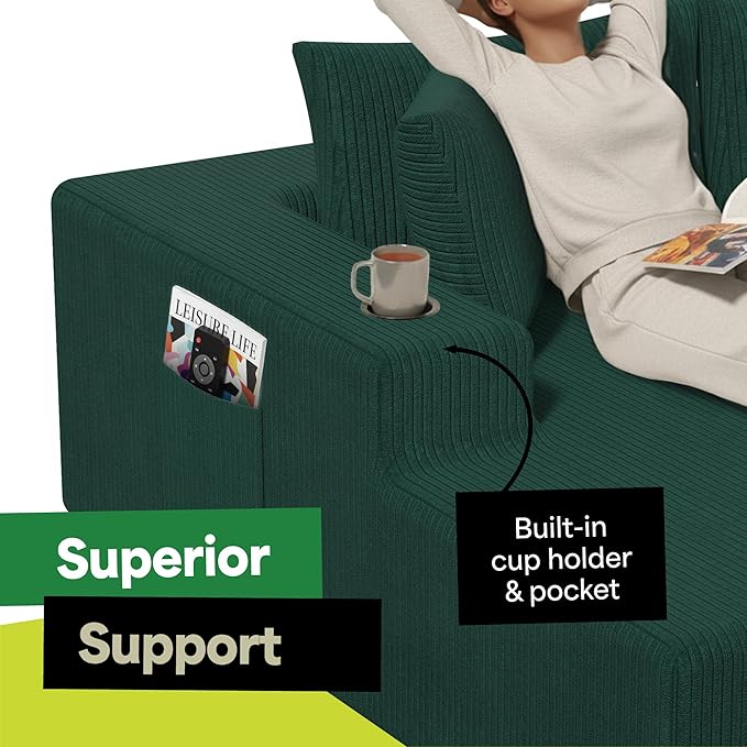 EconoHome Boneless Cloud Sectional Sofa - Plush Deep Seat L-Shaped Couch for Relaxing &amp Entertaining Durable Construction &amp Easy Assembly Perfect Addition to Any Living Room