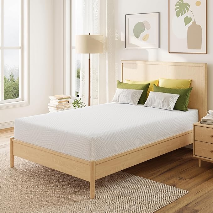 MLILY Full Mattress in a Box 10 inch Mattresses for Platform Bed Double Size Daybed Bunk Green Tea Memory Foam Medium Firm