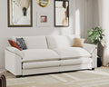 JUMMICO 79” Sectional Sofa Modern Deep Couch Loveseat Chenille Fabric Modular Sofa Sleeper Comfy for Living Room/Bedroom/Apartment (White Loveseat Sofa)