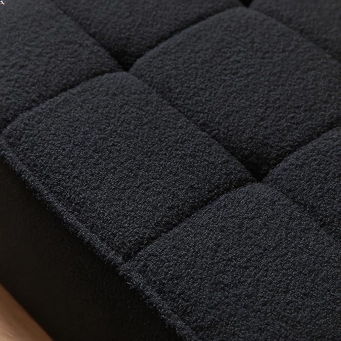 PurrJoys Modular Sectional 3-Seater Sofa 3-Piece Deep Seat Corduroy Lounge Sofa Small 3-Seater Couch for Living Room Bedroom Apartment Black
