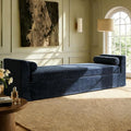 Mlmh &amp Kngwa Chaise Lounge Chair Indoor 90.6 Upholstered Oversized End of Bed Bench with 2 Pillows &amp Armrests Comfy Sleeper Couch Daybed Bench for Bedroom Living Room Chenille Navy