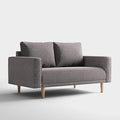 Furniture of America Oriana Contemporary Boucle Loveseat Couch with Back Pillows and Wooden Legs Comfy Fabric Upholstered Small Sofa for Living Room Bedroom Home Office Charcoal Gray