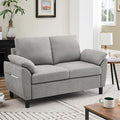 57 Modern Loveseat Sofa Love Seat Small Love Seat for Small Spaces Tool-Free Setup Sofa Couch for Living Room Dorm Office Bedroom Light Grey