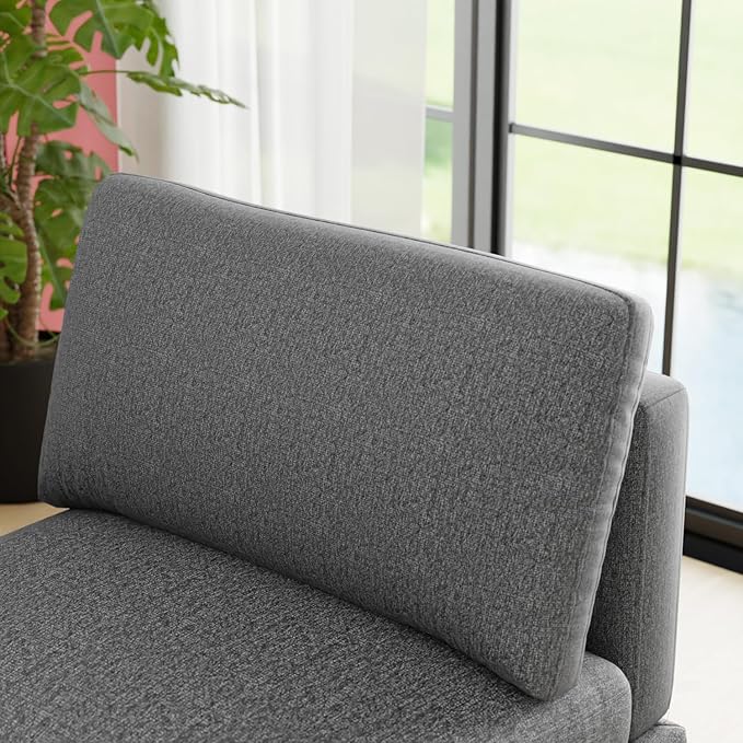PayLessHere Sofa Couch Convertible Sofa 1-Seat Sofa Modular Sectional Sofa Couch for Living Room Bedroom OfficeDark Gray