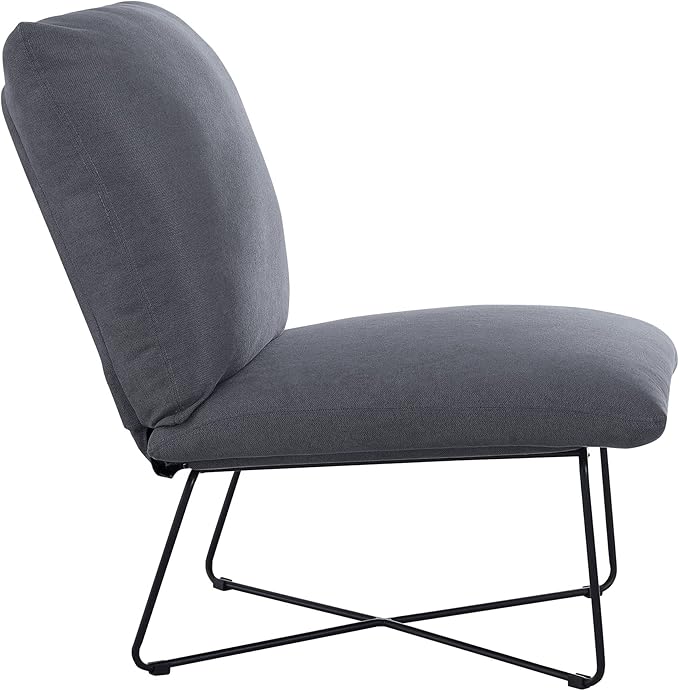 Classic Brands Eternity Upholstered Armless Accent Chair Dark Grey| Mid-Century Modern | Ergonomic