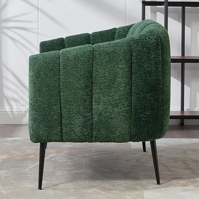 50.2 inch Green Chenille LoveseatSmall Loveseat for Small Spaces with Metal LegsCompact Couch with Comfortable Backrest and ArmrestSmall 2 Seater Couch for Living Room and Bedroom