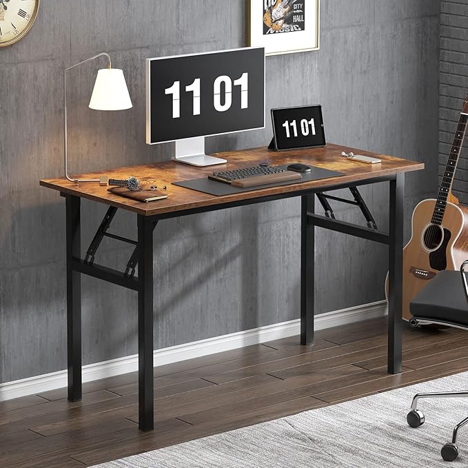 Need 47 inches Computer Desk Office Desk Folding Table with BIFMA Certification Computer Table Workstation Rustic Brown AC5FB-120