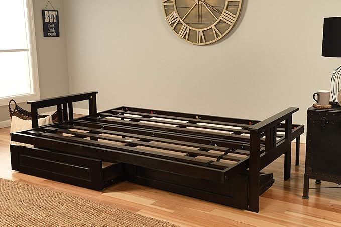 Kodiak Furniture Monterey Queen-size Futon Frame Storage Drawers Espresso Finish