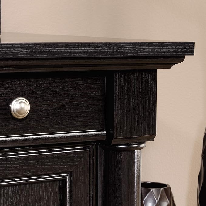 Sauder Palladia L Shaped Desk with Drawers Office Desk with File Cabinet Storage Cable Management Keyboard Tray in Wind Oak Finish