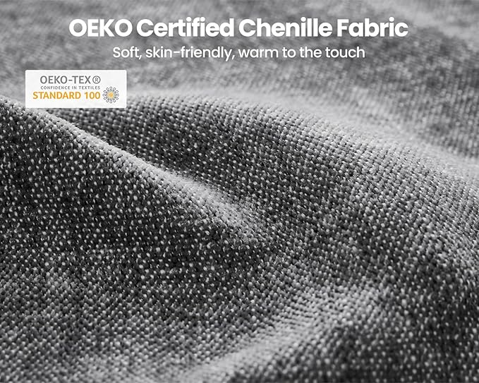 CHIC HOUSE Module for Modular Oversized Couch Corduroy Customizable Chaise Chenille Fabric Ottoman for Sectional Sofa Upholstered Convertible Seater Corner (Single Seater Chenille-Grey)