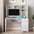 Computer Desk with Hutch BookshelfWood Executive Desk Teens Student Desk Writing Laptop Home Office Desk with Drawers3 AC Outlets and 2 USB Charging PortsStudy Laptop Table for Home