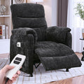 Electric Recliner Chair Power Recliner Sofa with Remote Adjustable Backrest and Side Pocket 7-Zone Support 350 LBS Soft Chenille Fabric Armchair for Living Room Bedroom Black