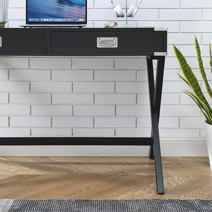 Computer Desk with StorageSolid Wood Desk with Drawers Modern Study Table for Home OfficeSmall WritingCombining Work and StudySimple StyleWhite (Black)
