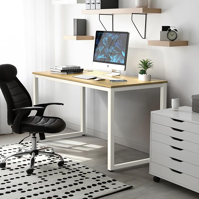 SHW 48-Inch Commercial-Grade Office Computer Desk Oak