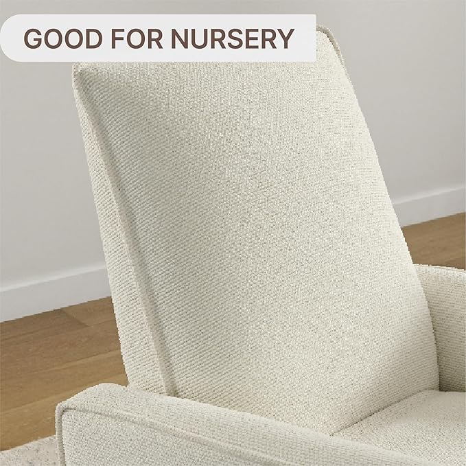 Swivel Rocker Recliner Chair Nursery Glider Recliner Manual Rocking Comfy Upholstered Fabric Reclining Single Sofa for Nursery Bedroom Living Room
