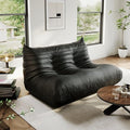 Lazy Floor SofaLoveSeat Fireside ChairBig Bean Bag Chair with Memory Foam Filled for Living RoomBlack