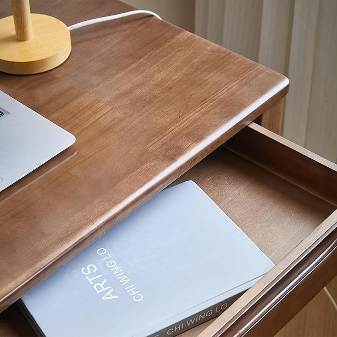 Widen Solid Wood Desk with Drawers39X24 Wood Writing Desk for Small SpaceStudent Computer PC DesksHome Desks for WorkGaming Study Desk for Bedroom Escritorios Desk Table (Walnut 39“)