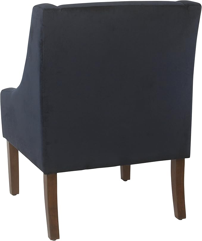 Homepop Home Decor | Upholstered Classic Swoop Arm Accent Chair | Accent Chairs for Living Room &amp Bedroom | Decorative Home Furniture Navy