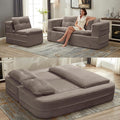 Convertible Sleeper Sofa Bed with Chaise Lounge Set80 King Folding Mattress Cloud Floor Loveseat CouchCorduroy Boneless Sectional Couch for Living Room Bedroom ApartmentCoffee