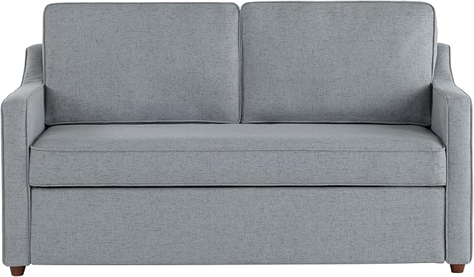 Serta® Corren 68.1 Queen Sized Convertible Sofa Dream Coil® Comfort Fingerguard® Pinch Point Protection Sofa Chenille Fabric Light Gray