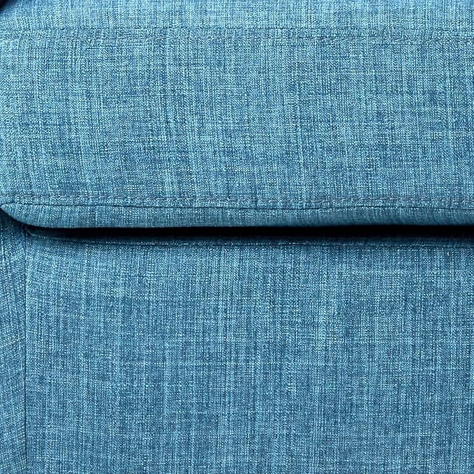 OSP Home Furnishings Ethan Tub Accent Chair with Dark Espresso Wood Legs Blue Denim Fabric