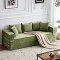 79 Convertible Folding Sofa Bed Queen Sleeper Sofa Couch with Armrest and Pillows Chenille Fold Out Floor Chaise Lounge Comfy Foldable Futon Mattress For Living Room Bedroom (Green 7.87)