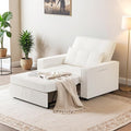 Flamaker Sofa Bed Sleeper Sofa 3-in-1 Adjustable Couch Bed with Modern Linen Fabric Convertible Sleeper Chair Couches for Living Room Apartment and Small Space (Bright White)