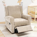 Merax Manual Recliner Chair with Swivel and Rocker 2-Position Chenille Recliner Sofa with Pull Handle Compact Recliner for Living Room Nursery Home Theater Brown