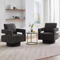 Aoiy &amp Wifon 29.13 W 360 Degree Small Swivel Accent Chairs Set of 2 Modern Living Room Accent Chairs Comfy Swivel Barrel Chairs for Living Room Boucle Charcoal