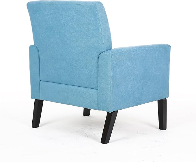 Generic Fabric Accent Chair for Living Room Bedroom Button Tufted Upholstered Comfy Reading Accent Chairs SofaBlue Brown