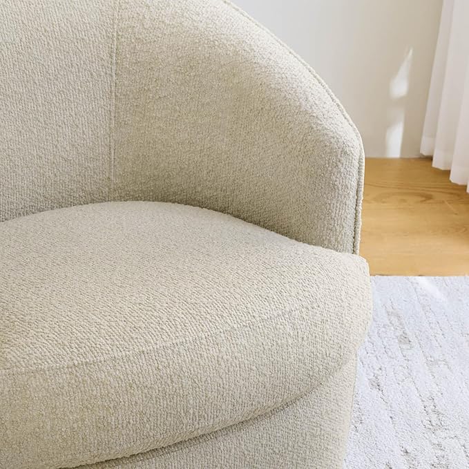 CHITA Swivel Barrel Chair Modern Comfy FSC Certified Upholstered Accent Chair for Living Room Fully Assembled Oatmeal