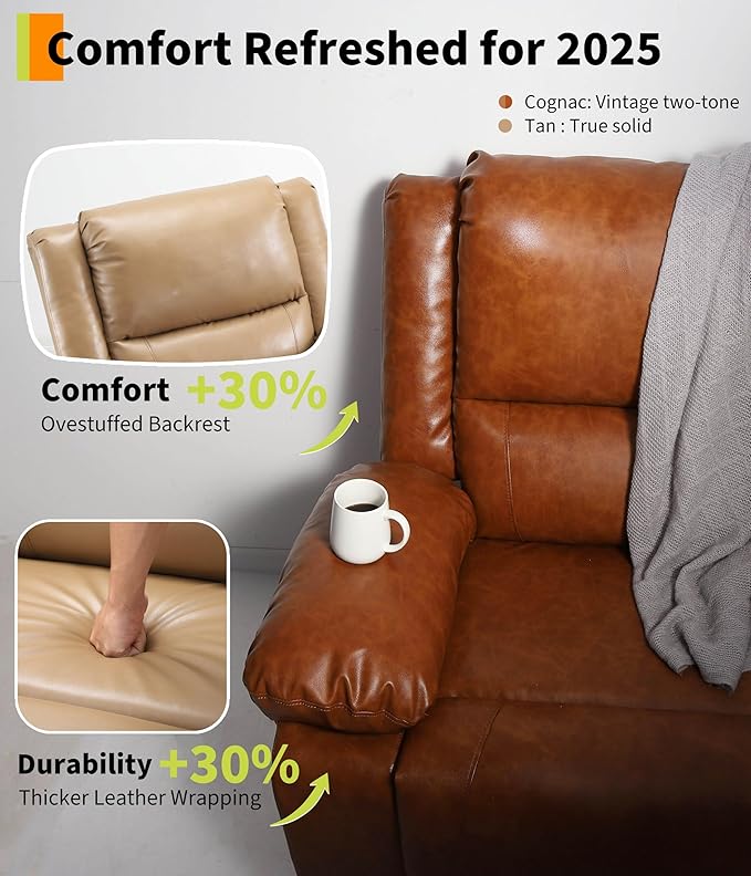 GarveeHome Power Lift Recliner Chair - Heat and Massage Electric Lift Recliner for Elderly &amp Mobility Impaired Adjustable Back and Legs Heavy Duty Lift Chair for Seniors