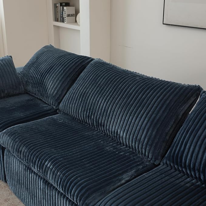 Cloud Compressed Modular Sectional Sofa with 2 Ottomans - Modern U Shaped Boneless Couch with Deep Seat Upholstered Sectional Couches for Living Room No Assembly Required | Plush Wider Armrest Dow