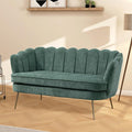 Aoiy &amp Wifon 59 W Comfy Small Loveseat for Small Spaces Upholstered 2-Seat Settee Loveseat with Metal Legs Chenille Green