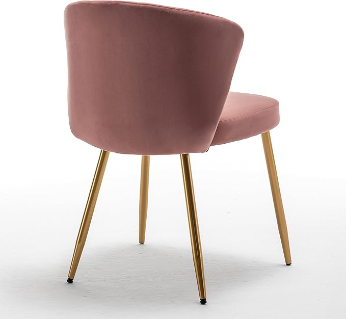 Modern Velvet Accent Chair for Living Room Bedroom Entryway or Small Spaces with Channel-Tufted Design Comfortable and Trendy Armless Seat Rose
