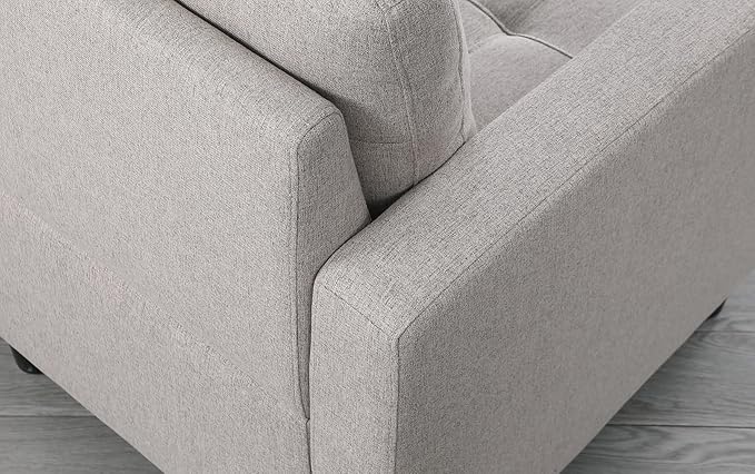 BEEY Loveseat with Ottoman Small Couch 52 W Sectional Sofa Set Modular L-Shape Sofa Couch with Reversible Chaise Living Room Furniture for Apartment in Grey