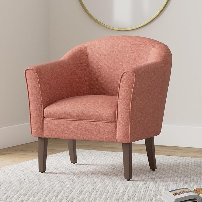 HomePop Barrel Shaped Accent Chair polyester and wood Orange