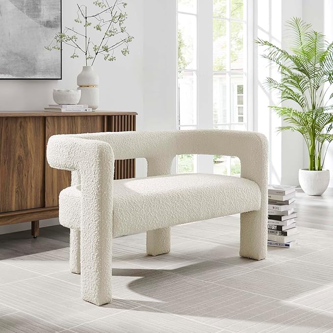 Modway EEI-6477-IVO Kayla Boucle Upholstered Loveseat Ivory