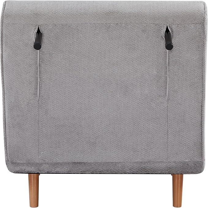 31 Convertible Sleeper Chair 3-in-1 Foldable Chair Bed with Pillow 3-Position Adjustable Backrest Single Sofa Bed for Apartment Office Light Gray