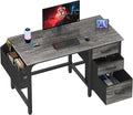 Lufeiya Computer Desk with File Drawers Cabinet 47 Inch Home Office Desks with Filing Cabinet for Small Space Gaming Study Writing Table PC Desks Gray