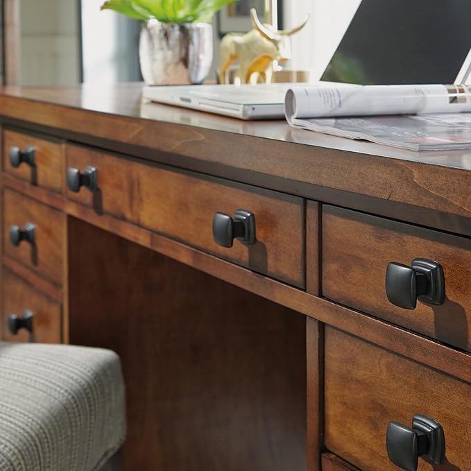 Homestyles Tahoe Aged Maple Executive Pedestal Desk