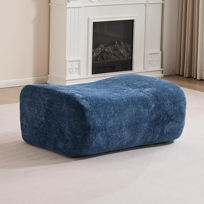 Multiple Modular Boneless Couches for Living Room Cloud Sectional Sofa with Comfy Deep Seat Oversized Ottoman for Bedroom Apartment No Assembly 1 Module Combined Blue