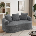 64 Small Loveseat Sofa Mordern Curved Chenille Couch with 3 PillowsNo Assembly Needed Comfy Cloud Loveseat Couch for Small SpacesLiving Room Apartment Full Compression Sponge (Grey 64 Inch)